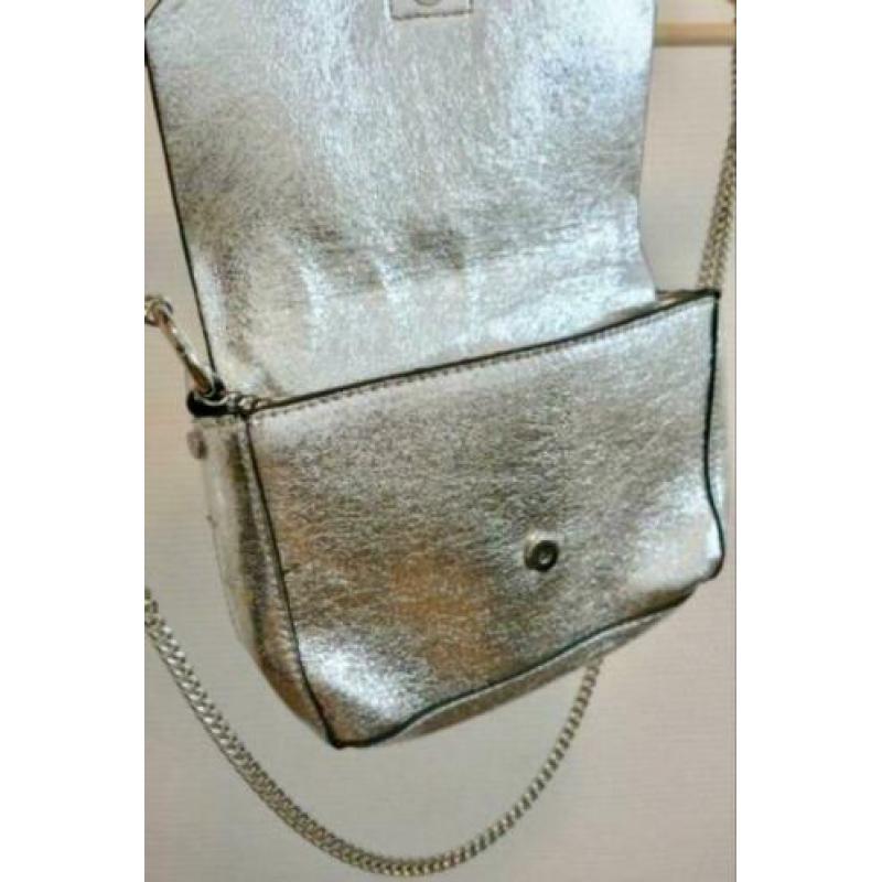 Zara crossbody tasje zilverkleur nieuw