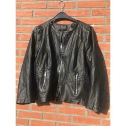 MS mode imitatielere bikerjack zwart xxl maat 50