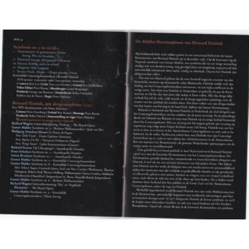 Mahler Kerst Matinees. Bernard Haitink 4 dvdbox
