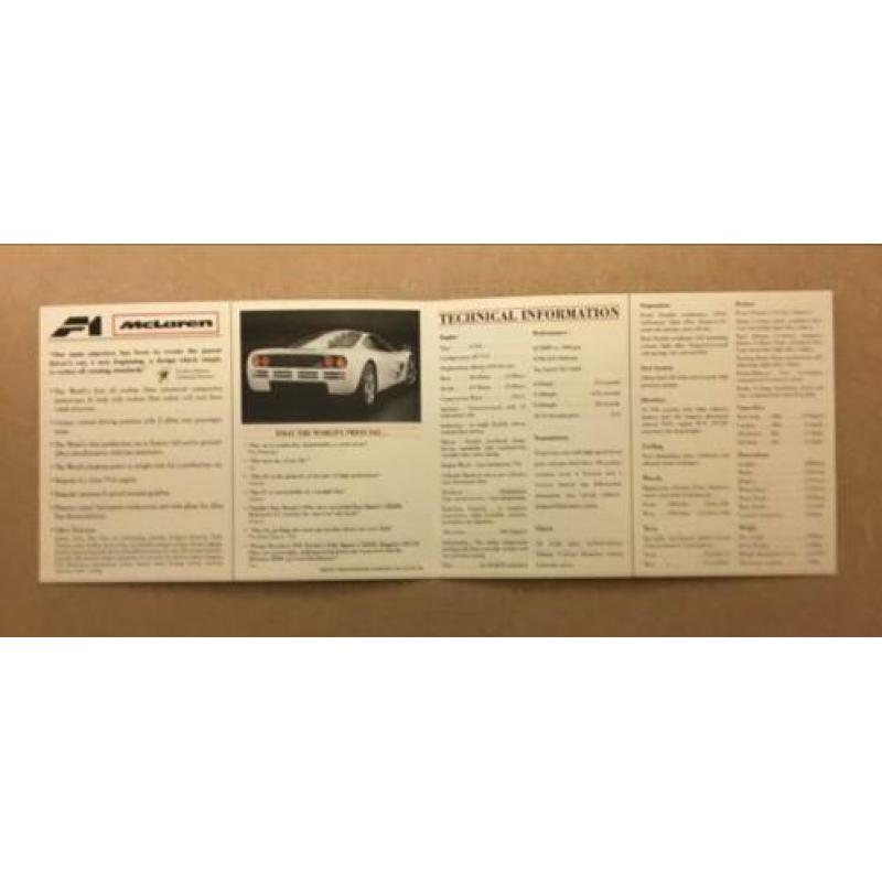 McLaren F1 GTR - brochure folder div. items - Mc Laren F1GTR