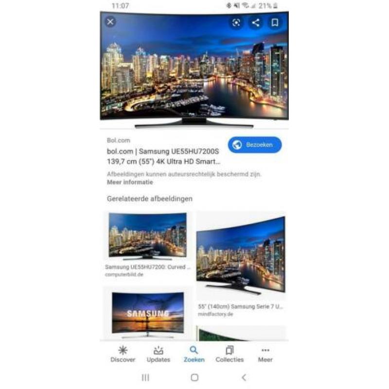 Samsung ue55hu7200 curved 4k tv met barst