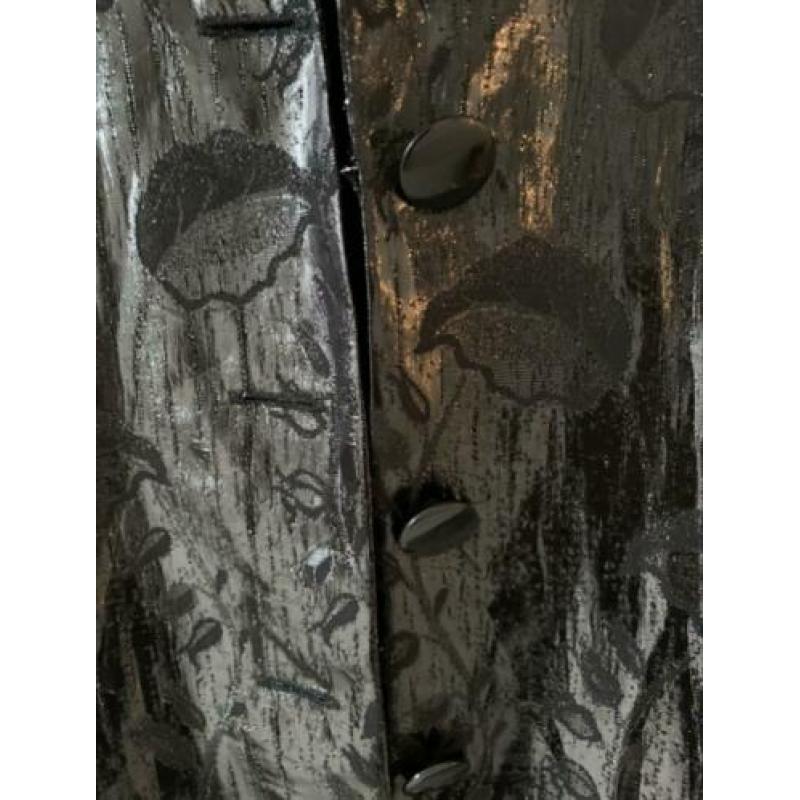 Zwart metallic jasje in bloemenmotief XL 48 50