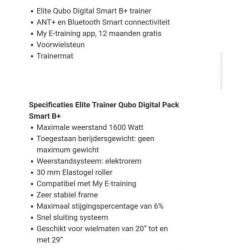 Elite Qubo digital Smart B,+ fietstrainer, Zwift.