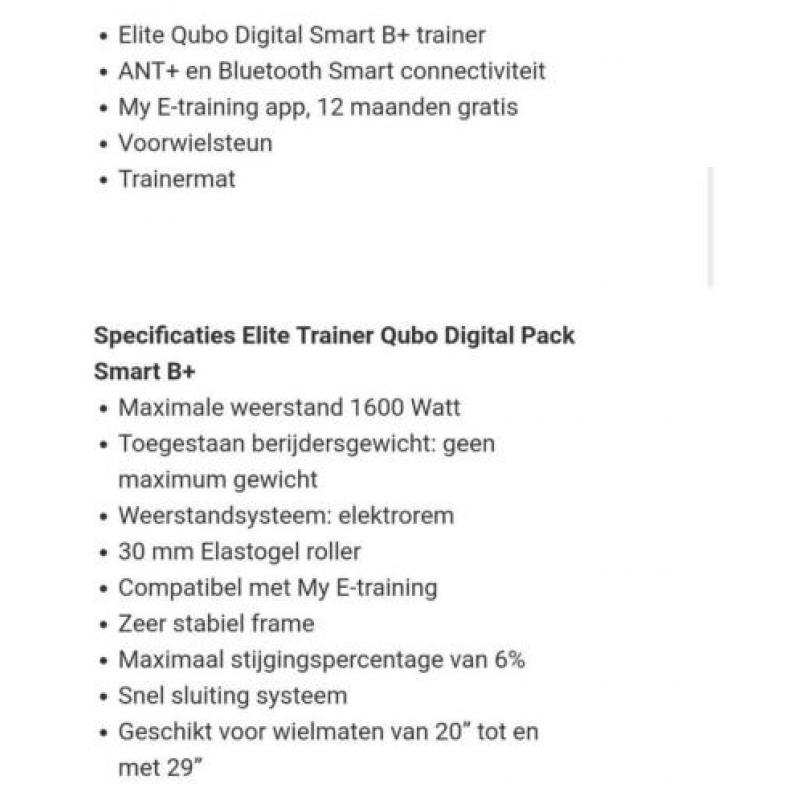 Elite Qubo digital Smart B,+ fietstrainer, Zwift.