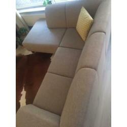 Grote hoekbank Beige/Zandkleur