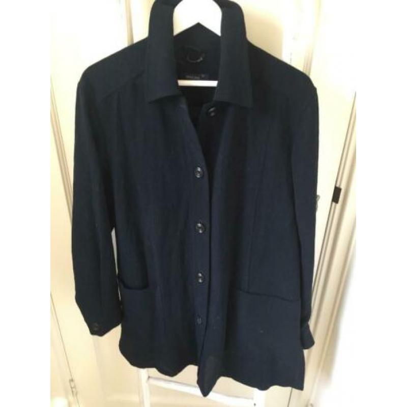 Dnkr blauwe wollen blouse jasje Max Mara/ marina Rinaldi,