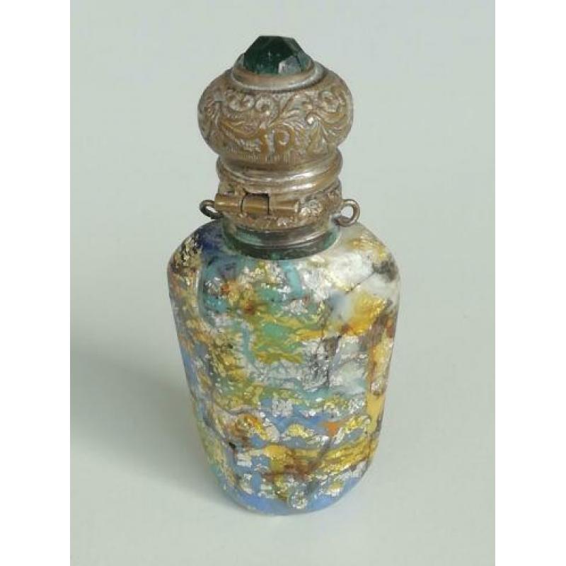 Aventurijn glas parfumflesje 19e eeuw - Victoriaans stijl