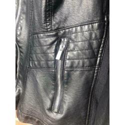 MS mode imitatielere bikerjack zwart xxl maat 50