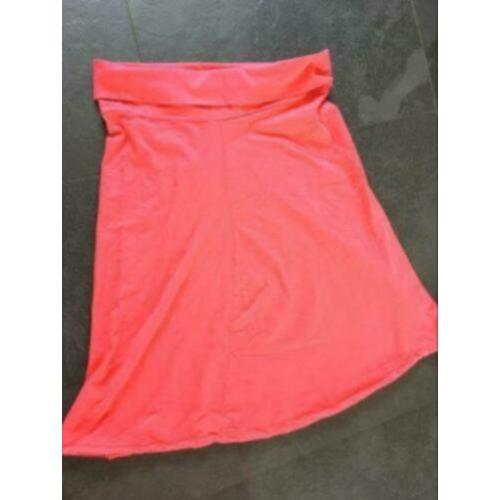Heerlijke lange roze rok met omslag , maat xl