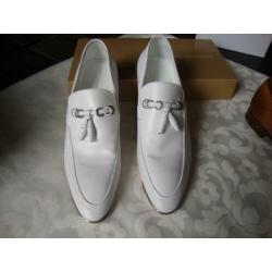 Witte leren schoenen van Rodolfo Zengarini 42