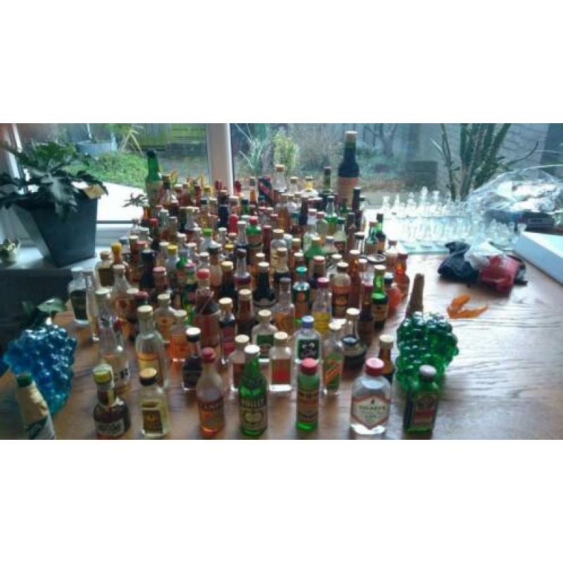 grote 338 stuks verzameling kleine drankflesjes.