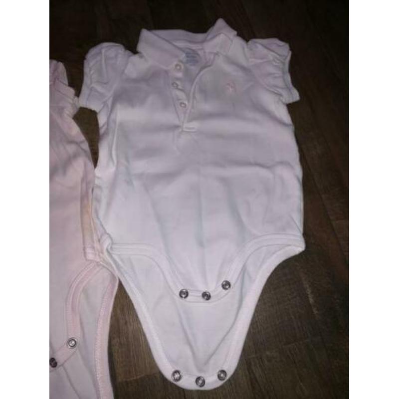Polo ralph lauren rompers roze & wit maat 68