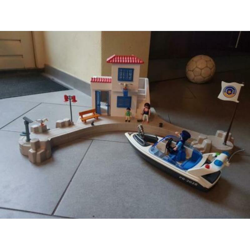 Nieuwe grote playmobil haven politie met speedboot compleet