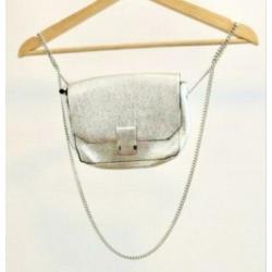 Zara crossbody tasje zilverkleur nieuw