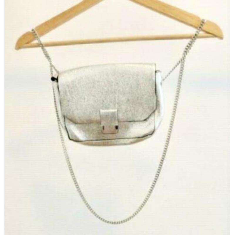 Zara crossbody tasje zilverkleur nieuw