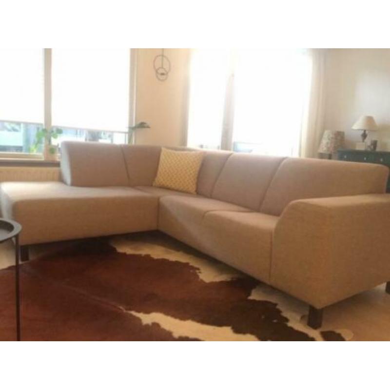 Grote hoekbank Beige/Zandkleur