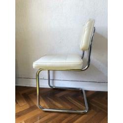 4 buisframe stoelen gebroken wit