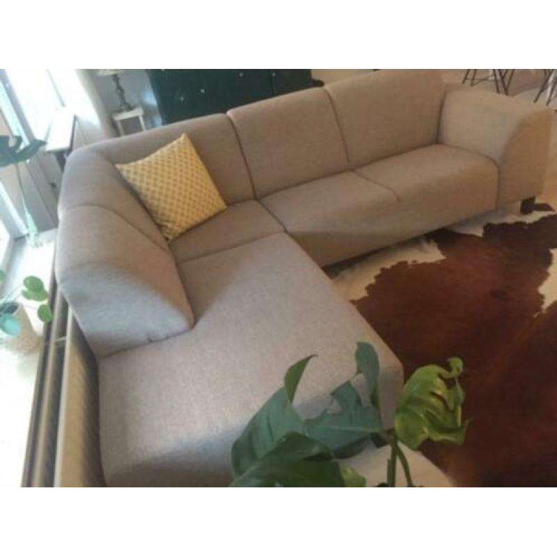 Grote hoekbank Beige/Zandkleur