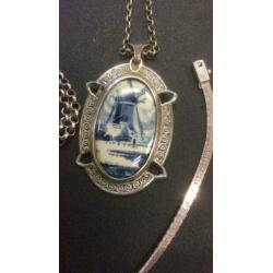 Antiek/oud lot zilveren sieraden