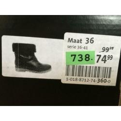 Blauwe leren laarsjes, maat 36