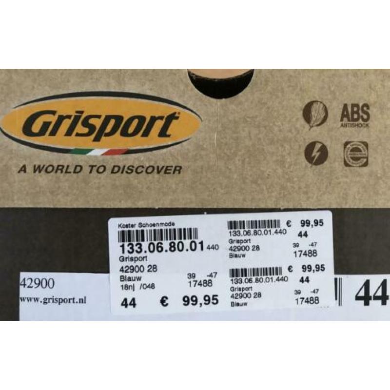 Grisport Herenschoenen/Sneakers - Leer - Blauw - Maat 44