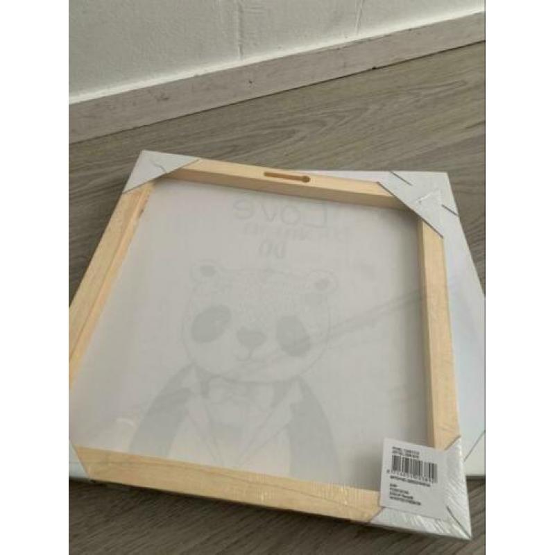 2 nieuwe canvas kinderschilderijtjes samen €5,00