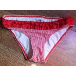 rood/wit streep met roesje bikini mt XS voorgevormde A cup