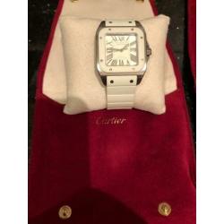Cartier santos 100 staal wit rubber orgineel