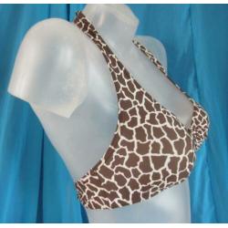36B/C Nieuw halter bikinitopje met giraf print maat 36 B/C