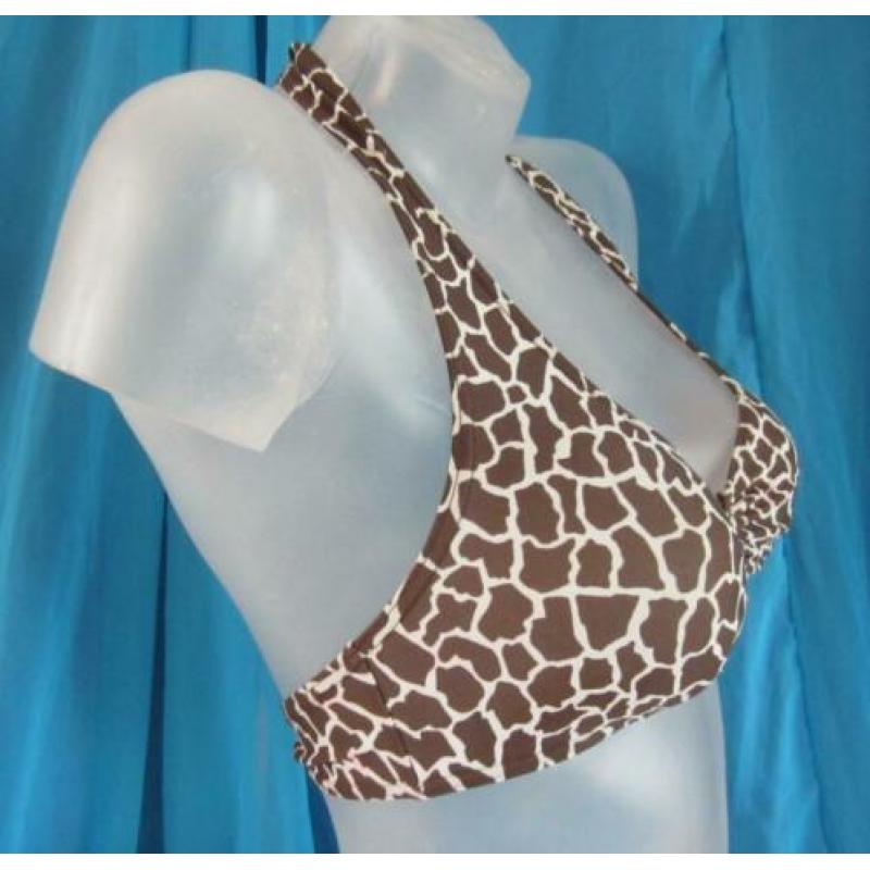 36B/C Nieuw halter bikinitopje met giraf print maat 36 B/C