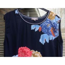 C&S paris jurk blauw rood roze gebloemd nieuw