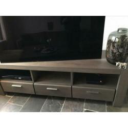 Eiken leemkleur mat gelakt tv kast plus 2 kasten