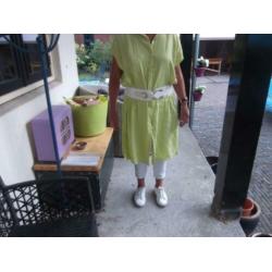 Leuk groen tuniek jurk 100 % linnen maat XL