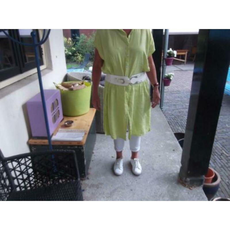 Leuk groen tuniek jurk 100 % linnen maat XL