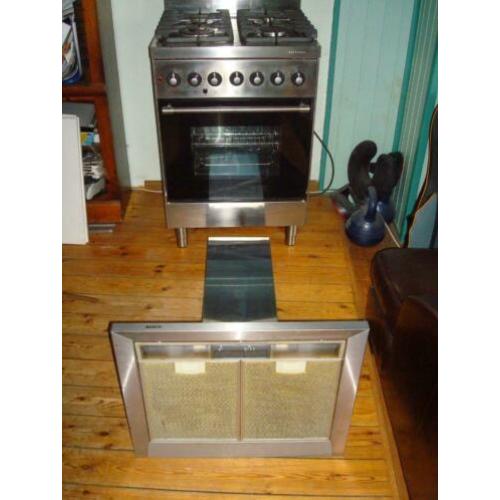 Bosch Solitair rvs 4 pits gasfornuis (design) incl: schouw