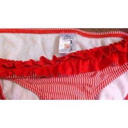 rood/wit streep met roesje bikini mt XS voorgevormde A cup
