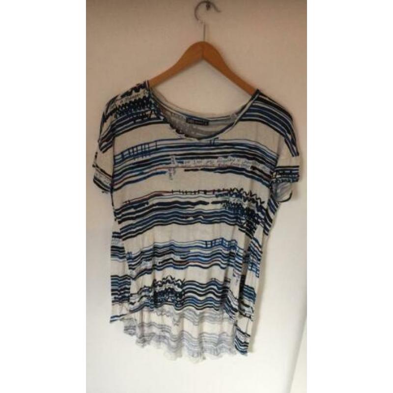 Didi top shirt maat m vrolijk blauw gestreept