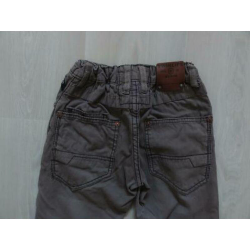 Twinlife lange broek katoen grijs bruin maat 134/140