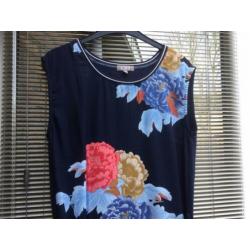 C&S paris jurk blauw rood roze gebloemd nieuw