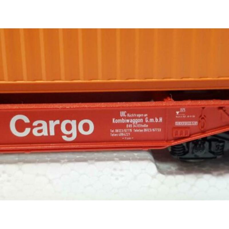 Roco Hupac draagwagon DB Cargo met Hapag Lloyd container