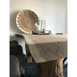 Boomstamtafel suar 200cm industriële teak robuust stoer