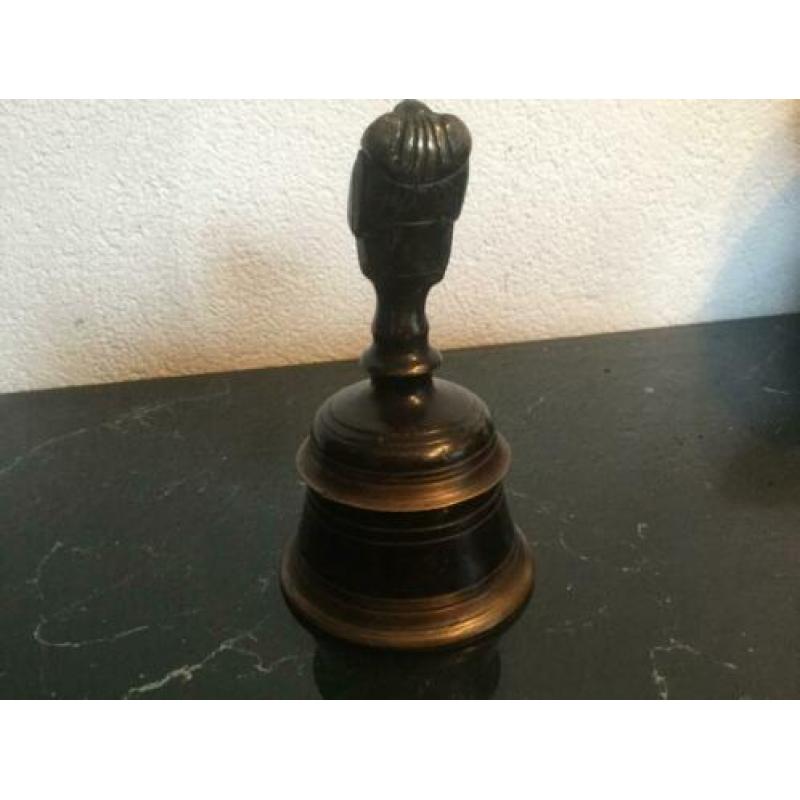 Antieke Massief bronzen bel ,met budha