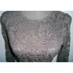 Super mooi nieuw zwart kanten shirt/top lange mouwen maat S