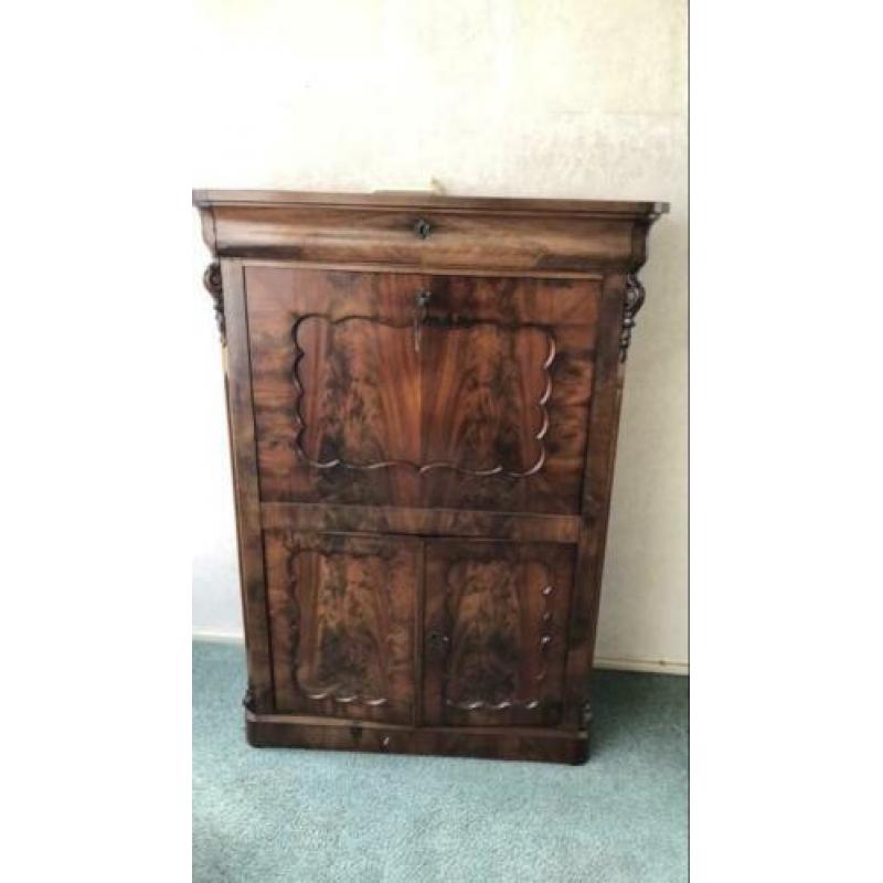 Antiek bureau kast secretaire mahonie uit 1920