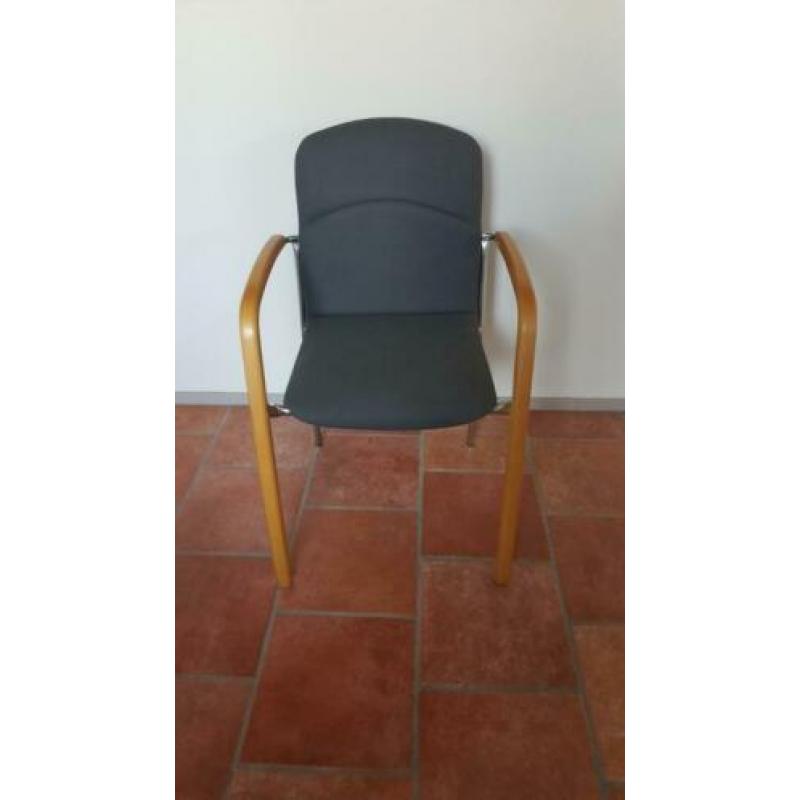 kantinestoelen / stoelen 2 x 9 stuks grijze bekleding