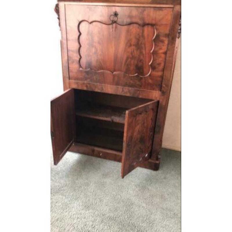 Antiek bureau kast secretaire mahonie uit 1920