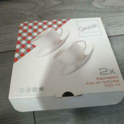 Espresso kopjes en schotels 2 stuks
