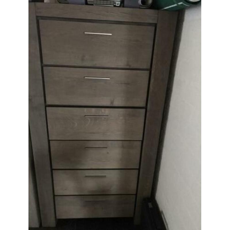 Eiken leemkleur mat gelakt tv kast plus 2 kasten