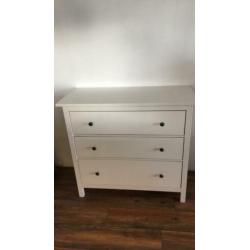 Hemnes ladekast 3 lades wit