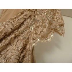 Hunza jurk nieuw maat xl (valt als 38/40) goud/zalm kleur